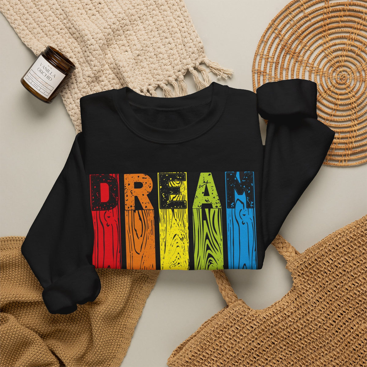 Dream rainbow wood panel Sweatshirt | Rainbow Dream design